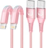 Aioneus iPhone Charger 6ft 2Pack, Apple Certified USB A to Lightning Cable Nylon Braided Phone Charger Cord Fast Charging for iPhone 14 13 12 11 Pro Xr Xs Max 10 8 7Plus 6 SE -Pink - Image 2