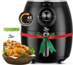 Air Fryer 5.8QT/5.5L, Uten 1700W AirFryer High-Power Electric Hot Temperature Control & Timer Knob, Non Stick Fry Basket, Dishwasher Safe, Apply to Party, Afternoon Tea, Black - Image 2