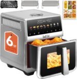 Air Fryer 6 Qt, All Metal Air Fryer, Stainless Steel Housing& Full Metal Inner Pot, PTFE and PFAS Free, 9 Digital One-Touch Cook Functions,120°F~450°F, 1700W - Image 2