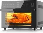 Air Fryer Toaster Oven Combo - Fabuletta 10-in-1 Countertop Convection Oven 1800W, Flip Up & Away Capability for Storage Space, Oil-Less Fit 12" Pizza, 9 Slices Toast, 5 Accessories (30L Black) - Image 2