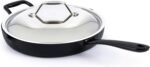 All-Clad Cast Iron Skillet - 12” Enameled Cast Iron Pan with Lid, Enamel Coating, Grill, Oven Safe up to 650°F & Compatible with All Stovetops (Gas, Electric & Induction), Easy-Clean Frying Pan, Black - Image 2