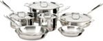 All-Clad Copper Core 5-Ply Stainless Steel Cookware Set 10 Piece Induction Oven Broiler Safe 600F Pots and Pans Silver - Image 2