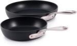 All-Clad HA1 Expert Hard Anodized Nonstick Fry Pan 2 Piece Set, 8" & 10" Induction, Oven Safe 500F, Kitchen Frying Pans, Skillets, Ergonomic Handle, Premium Cookware, Dishwasher Safe, Black - Image 2