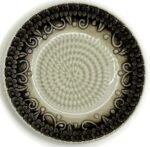 All-in-one Premium Ceramic Garlic Grater Plate 4-Piece Set - Black Embossed Design and Style - For Garlic, Ginger, Chocolate, and more! - Comes with 5.25" Plate, Peeler, Brush, and Stand - Image 2