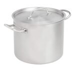 Amazon Basics 12 quarts Stainless Steel Aluminum-Clad Stock Pot with Cover - Image 2