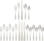 Amazon Basics 20-Piece Stainless Steel Flatware Set with Square Edge, Service for 4, Silver - Image 2