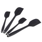 Amazon Basics Non-Stick Heat Resistant Rectangular Silicone Spatula Set, 2 Small & 2 Large Spatulas, Black, Pack of 4 - Image 2