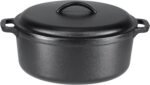 Amazon Basics Pre-Seasoned Cast Iron Dutch Oven Pot with Lid and Dual Handles, Oven Safe, Heavy-Duty, 7-Quart, Round, Black - Image 2