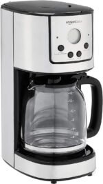 Amazon Basics Programmable Coffeemaker with Carafe and Reusable Filter, Stainless Steel, 12 Cups, Black - Image 2