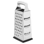 Amazon Basics Rectangular 4-Sided Box Cheese Grater, Stainless Steel, Zester, Non-Slip Base, Dishwasher-Safe, 9 inch, Black - Image 2