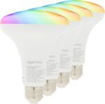 Amazon Basics Smart BR30 LED Light Bulb, Color Changing, 9W (60W Equivalent), 800LM, Works with Alexa Only, 2.4 GHz Wi-Fi, No Hub Required, 4 Pack - Image 2