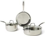 Amazon Basics Stainless Steel Cookware Set, 5-Piece Set, All Cooktop Friendly, Dishwasher-Safe - Image 2