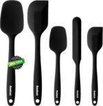 Anaeat Silicone Spatula Set of 5 - Seamless One-Pieces Design, Non-Stick Rubber Spatulas Kitchen Scraper Flexible for Easy Baking, Cooking, Scraping & Mixing, Heat Resistant & Dishwasher Safe - Image 2