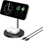 Anker MagSafe Compatible MagGo Charger Stand, iPhone 17 Wireless Charger, 2-in-1 Charging Station, Qi2 Certified 15W Fast Charging, for iPhone 17/16/15/14/13/12, AirPods Pro (Black, No Adapter) - Image 2