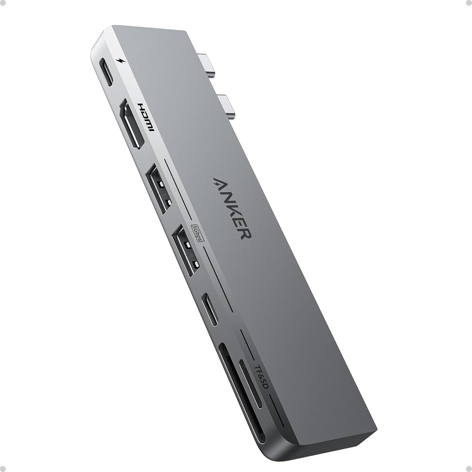 Anker USB C Hub for MacBook, 7-in-2 with 4K@60Hz HDMI, Compatible with Thunderbolt 4, 1 Type C and 2 USB A Data Ports for MacBookPro 13 Inch, MacBookAir M1 / M2, and More - Image 2
