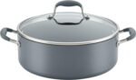 Anolon Advanced Home Hard-Anodized Nonstick Wide Stock Pot/Stockpot (7.5-Quart, Moonstone) - Image 2