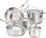 Anolon Nouvelle Stainless Steel Cookware Pots and Pans Set, 10 Piece - Image 2