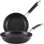 Anolon Smart Stack Hard Anodized Nonstick Frying Pan Set / Skillet Set - 8.5 Inch and 10 Inch, Black - Image 2