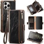 Antsturdy Compatible with iPhone 16 Pro Max Wallet Case,RFID Blocking PU Leather Phone Case Women Men Kickstand flip Cover Wrist Strap Zipper Credit Card Holder Slots for Apple 16 ProMax,Coffee - Image 2