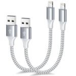 [Apple MFi Certified] Short iPhone Charger 1ft 2Pack,USB A to Lightning Cord Nylon Braided 12 Inch Fast Charging iPhone Cable Compatible with iPhone 14 13 12 11 Pro/Max/Mini Xs SE2/iPad for Car - Image 2