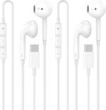 [Apple MFi Certified] USB C Headphones for iPhone 17 16 15, 2 Pack Wired Headphones USB C with Built-in Remote to Control Music, Phone Calls, and Volume for iPhone 17 16 15 Pro Max, Galaxy, Pixel - Image 2