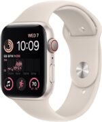Apple Watch SE (2nd Gen) (GPS + Cellular, 40mm) - Starlight Aluminum Case with Starlight Sport Band, S/M (Renewed) - Image 2
