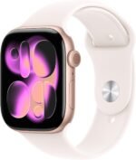 Apple Watch Series 11 [GPS + Cellular 46mm] Smartwatch with Rose Gold Aluminum Case w Light Blush Sport Band - M/L. Sleep Score, Fitness Tracker, Health Monitoring, Always-On Display, Water Resistant - Image 2