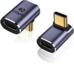 AreMe 90 Degree USB-C Male to Female Adapter, 2 Pack Right Angle 100W Type-C Adapter Extender for Steam Deck, ROG Ally, Switch, Notebook Computers, Tablet and Mobile Phones (Metallic Purple) - Image 2