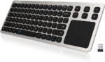 Arteck 2.4G Wireless Touch TV Keyboard with Easy Media Control and Built-in Touchpad Mouse Solid Stainless Ultra Compact Full Size Keyboard -Connected Computer, Smart TV, HTPC - Image 2