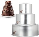 Aunt Shannon's Kitchen Tall Round Cake Pans - 4 Inch, 6 Inch, 8 Cake Pan Set for 3 Tiered Aluminum Pans Sets for Baking Wedding,Birthday Cakes,Leak Proof & Straight Side, Non-toxic & Dishwasher Safe - Image 2