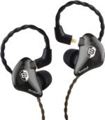 BASN in Ear Monitor Headphones for Musicians, Bsinger 2nd Generation Sound Isolating Earphones with Dual Dynamic Drivers Detachable MMCX Cable (Black)… - Image 2