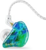 BASN in Ear Monitor Headphones for Musicians, Triple Driver Noise Isolating Earphones with 2 MMCX Detachable Cables (Ice Green) - Image 2