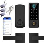 BEBASIA Smart Fingerprint Door Lock with Handle Set, Full App Control, Electronic Digital Touchscreen Keypad, Deadbolt Smart Locks for Front Door, Auto Lock, Black - Image 2