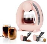 BENFUCHEN Pod and Grounds Single-Serve Coffee Maker, 2 in 1 One Cup Coffee Machine Compatible with K-Cup Pod & Coffee Grounds/Tea, Compact Design, 4-8oz, Pink - Image 2