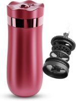 BENFUCHEN Travel Coffee Press, Vacuum Insulated Portable French Press, Stainless Steel Portable Coffee Maker/Tea Press, 12oz, Rose Red - Image 2
