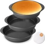 BEWOS 9 Inch Cake Pan Set - 100 Pcs Parchment Paper With 3 Pcs Carbon Steel Round Cake Pans, Nonstick Baking Pans Set With Handle, Dishwasher Safe - Image 2