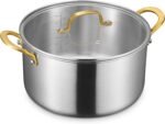 BEZIA 8 Quart 3-Ply Stainless Steel Stockpot, Soup Pot with Lid in Fully Clad Tri-Ply Stainless Steel, Even Heat Distribution, Cooking Pot with Handles, All Cooktops Compatible, Perfect for Stew - Image 2