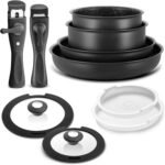BEZIA Induction Cookware Set 10 Pieces, Nonstick Pots and Pans Set with Removable Handles, for All Hobs, Stackable Design, Dishwasher/Oven Safe, PFAS Free - Image 2
