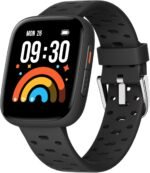 BIGGERFIVE Kids Watch No Phone Needed, 1.8" Amoled Smart Fitness Watch Pedometer, Heart Rate, Sleep Tracker, 30m Waterproof, Step Counter, Puzzle Games, 100+ Dials, Gifts for Boys Girls 5-16, Black - Image 2