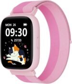 BIGGERFIVE Smart Watch for Kids, 1.8" Fitness Tracker Watch Pedometer, Heart Rate, IP68 Waterproof, Sleep Monitor, Calorie Step Counter, 5 Puzzle Games with/Without APP for Girls Teens 5-16, Nylon - Image 2