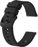 BISONSTRAP Silicone Watch Bands, Slim Watch Straps with Quick Release, 22mm, Black with Black Buckle - Image 2