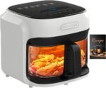 BOSWELL Glass Air Fryer, 7.5QT with Transparent Fry Bowl, Circulating Heating, Temperature Control, Air Fryer Roast, Dishwasher Safe (white) - Image 2