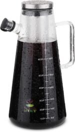 BTaT- Airtight Cold Brew Iced Coffee Maker Pitcher, 2 Liter/ 64 oz, Iced Tea Maker with Spout, Brewing Glass Carafe with Removable Stainless Steel Filter - Image 2