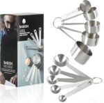 Babish 10-Piece Stainless Steel Measuring Cups and Spoons Set – Heavy-Duty, Rust-Resistant Baking and Cooking Measurement Tools - Image 2