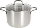 Babish 8 Quart Tri-Ply Stainless Steel Stock Pot with Glass Lid & Black Handles – Dutch Oven, Oven Safe, Dishwasher Safe - Image 2