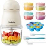 Baby Food Maker, Small Baby Food Processor Set, Fruit, Vegatable, Meat, 10oz Baby Food Maker & Puree Blender with Baby Containers, Food Freezer Tray, Silicone Spoons, Spatula - Image 2