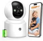 Battery Powered Indoor Camera Wireless for Home Monitoring, Rechargeable Pet Camera with 2-Way Audio, 360° PTZ, 2.5K Color Night Vision, Dual-Band WiFi, TF/Cloud Storage, Dog & Cat Cam with phone app - Image 2