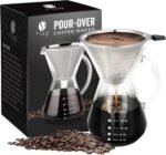 Bean Envy Pour Over Coffee Maker, High-Heat Borosilicate Glass with Reusable Stainless Steel Filter, Glass Coffee Maker (20 Oz) - Image 2