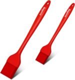 Begonia Silicone Basting Pastry Brush-2pcs Heat Resistant Cooking Brush for Oil, Sauce, Butter, BBQ, Grill and Marinade, BPA Free, Dishwasher Safe （Red） - Image 2