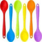 Beieverluck 6 Pack Large Silicone Cooking Spoons 10.8'' Heat Resistant Kitchen Spoons for Cooking Silicone Serving Stirring Mixing Spoons, 6 Colors - Image 2